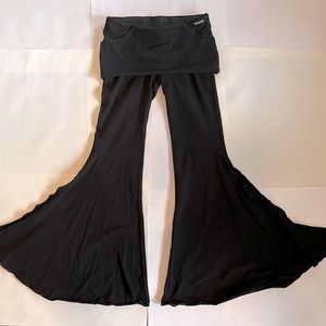 Melodia designs bell bottom pants extreme flare black tribal Bellydance small
